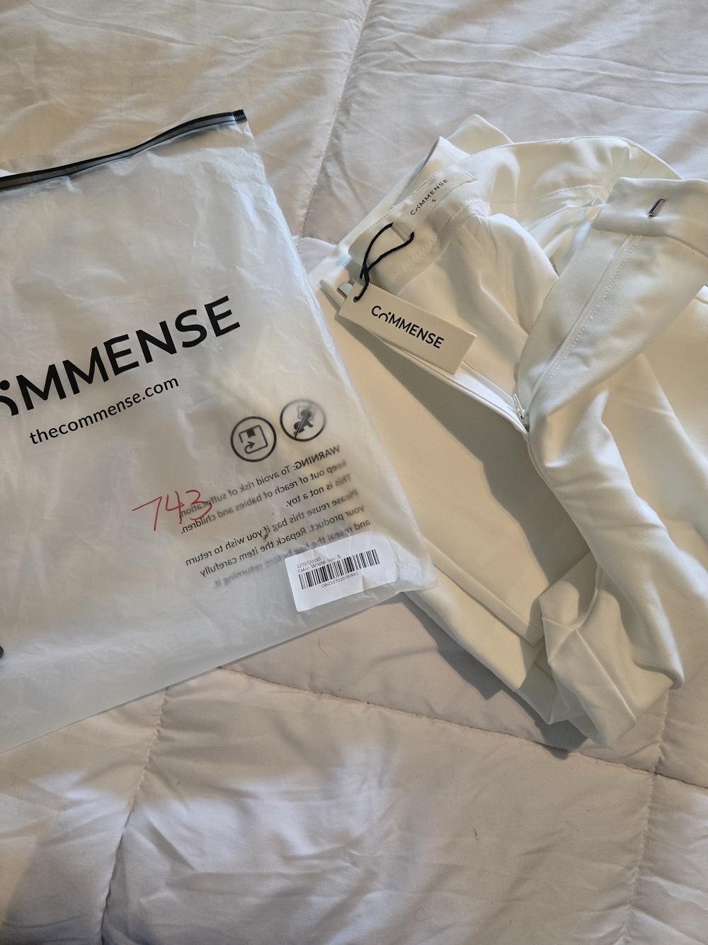COMMENSE OFF WHITE TROUSERS